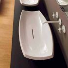 Lavabo en céramique blanche avec un design moderne fabriqué en Italie Laura Viadurini
