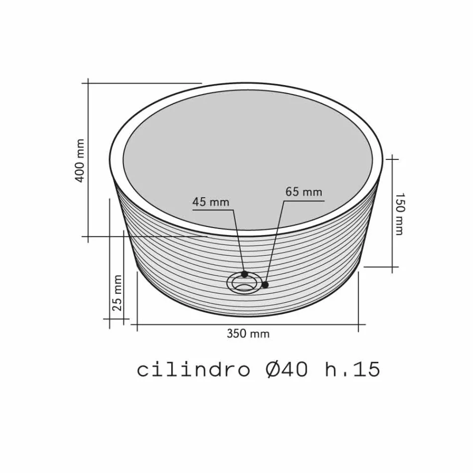 Comptoir support cylindrique en pierre naturelle Beige Ampat Viadurini
