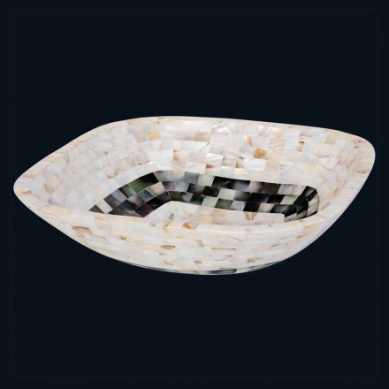 Lavabo à poser avec des inserts en coquilles Bea, seule pièce Viadurini