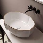Vasque à poser en céramique blanche avec comptoir en Italie Oscar Viadurini