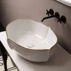 Vasque à poser en céramique blanche avec comptoir en Italie Oscar Viadurini