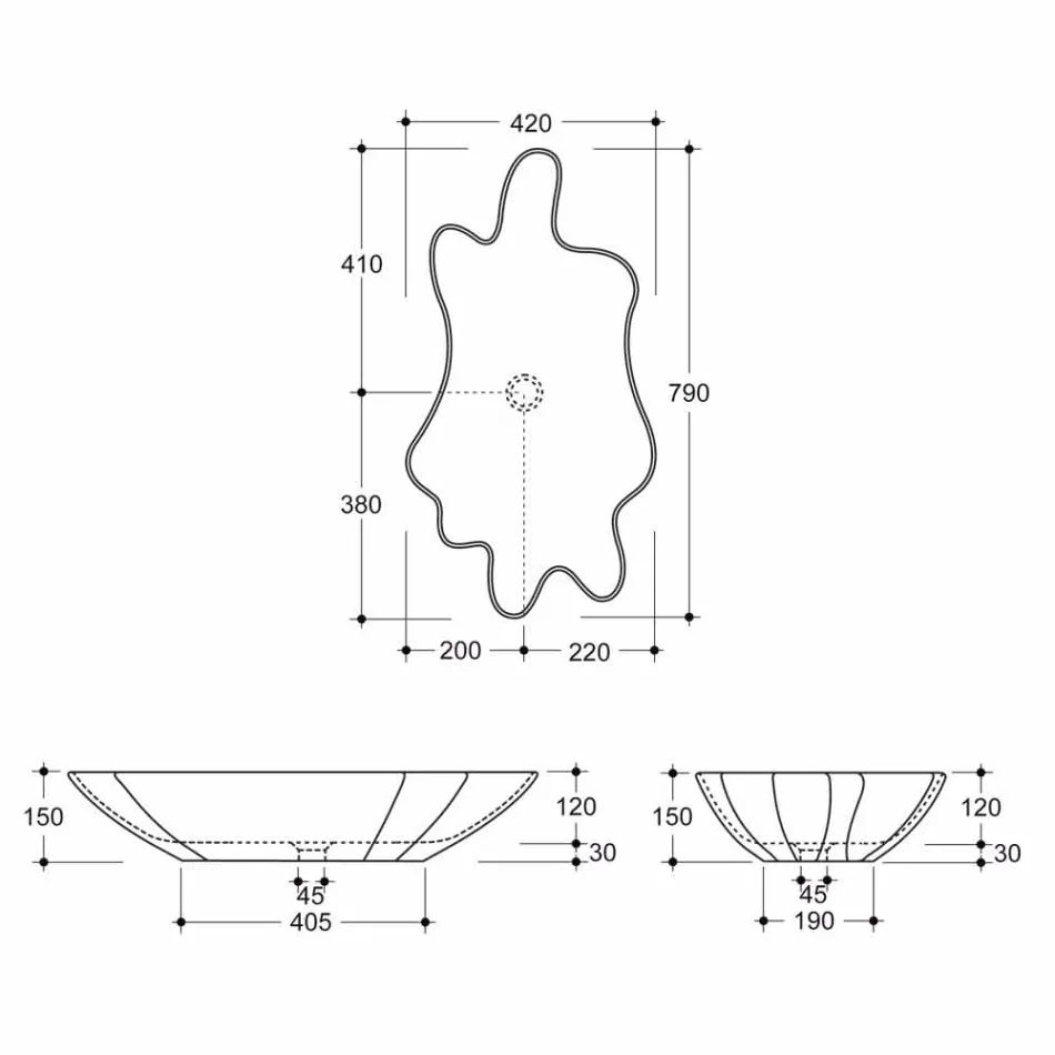Vasque à poser en céramique blanche avec comptoir en Italie Rayan Viadurini