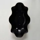 Vasque à poser en céramique noire et dorée, fabriquée en Italie Cubo Viadurini