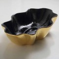 Lavabo d'appui de design céramique noir et or, fait en Italie Cubo