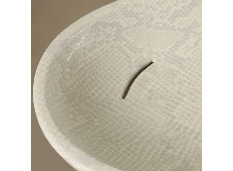 Lavabo design en céramique blanche python made in Italy Glossy Viadurini