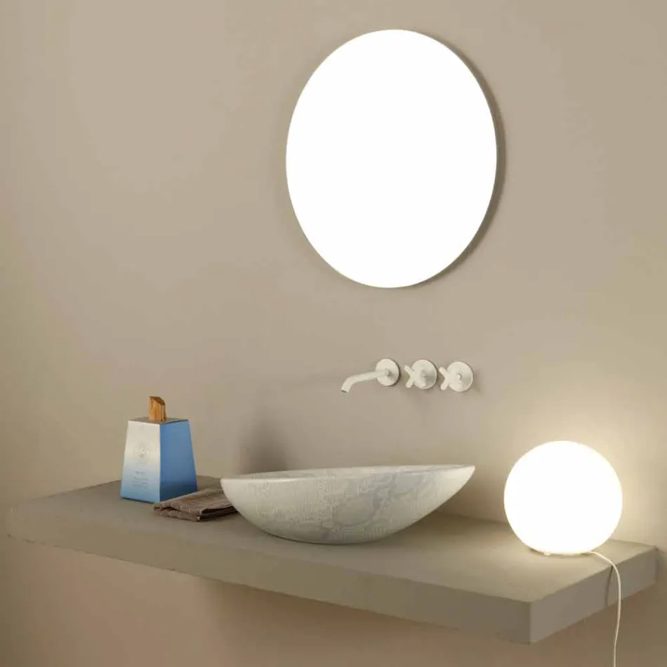 Lavabo design en céramique blanche python made in Italy Glossy Viadurini