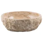 Lavabo à poser design fait main en marbre erosi, Busseto Viadurini