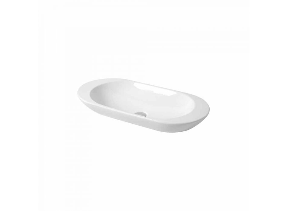 Vasque à poser design en céramique de couleur blanche ou Melle Viadurini