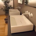 Lavabo d'appui design en céramique rectangulaire fait en Italie Dalia
