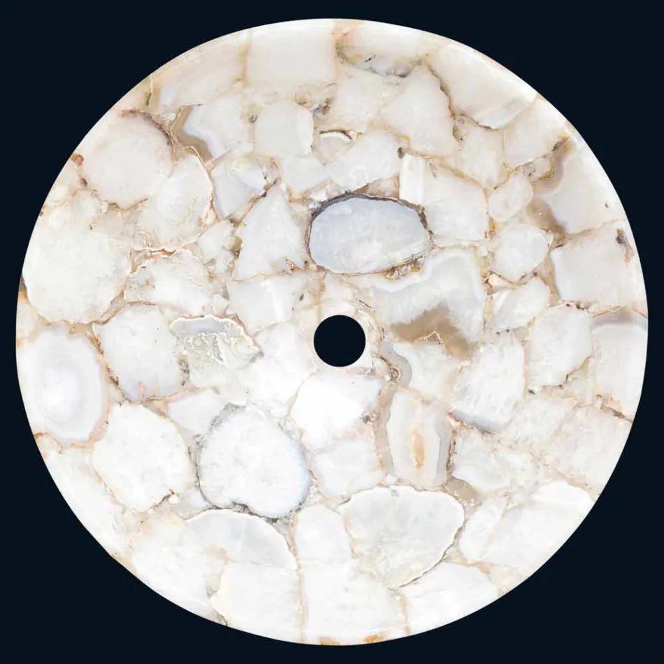 Lavabo pierre cristalline de support de conception Poncho Viadurini