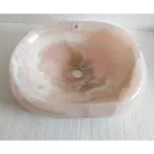 Lavabo à poser de design en pierre onyx rose Baffo, pièce unique Viadurini