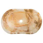 Lavabo à poser design en pierre d'onyx de Lana, fait à la main Viadurini