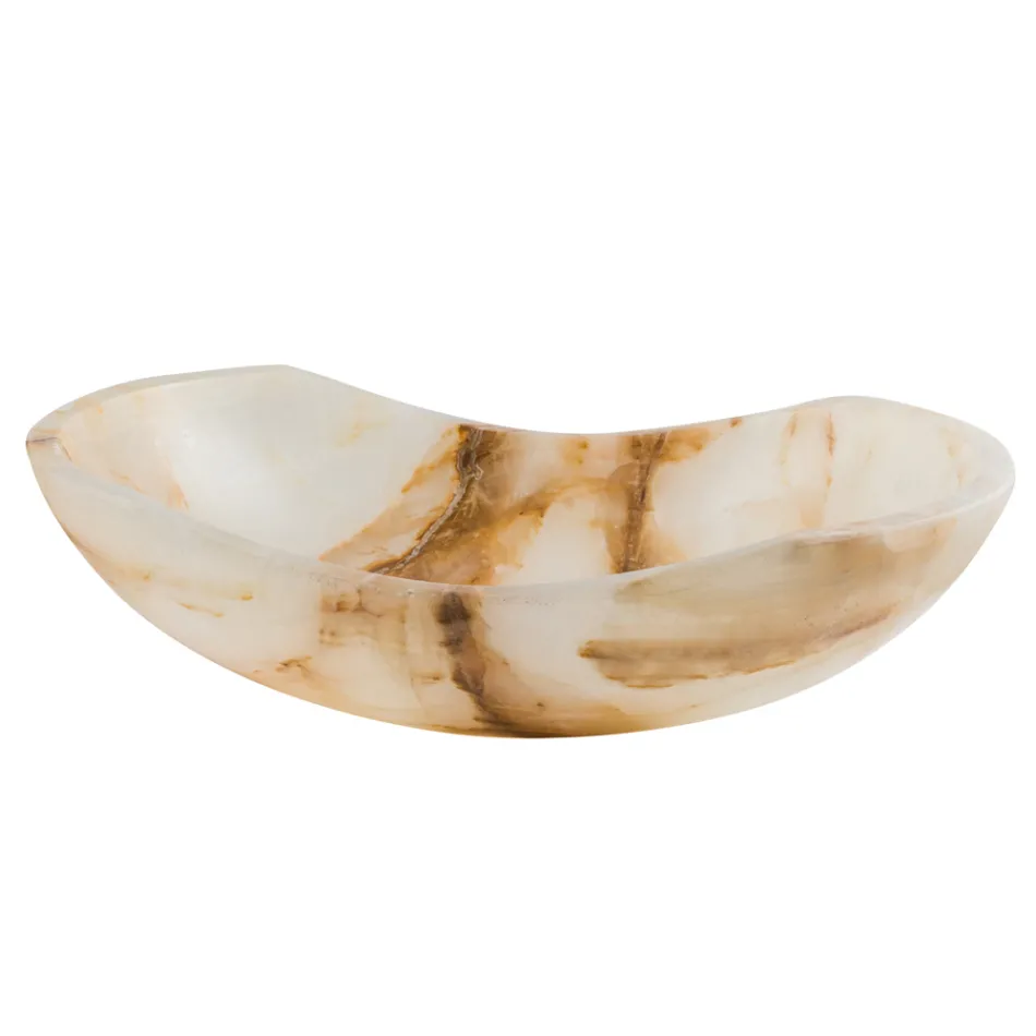 Lavabo à poser design en pierre d'onyx de Lana, fait à la main Viadurini