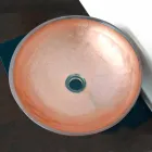 Lavabo à poser design en résine transparente et cuivre - Salvatore Viadurini
