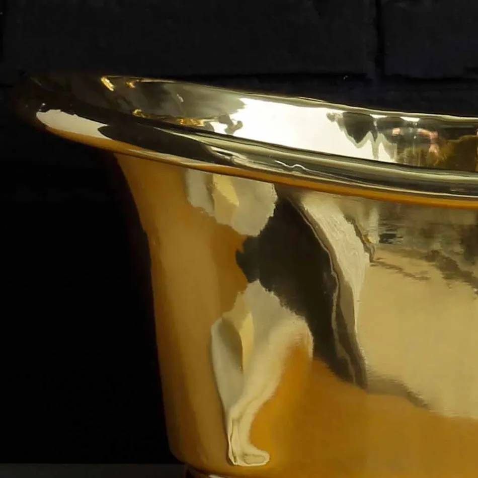 Lavabo support design entièrement en laiton Calla Viadurini