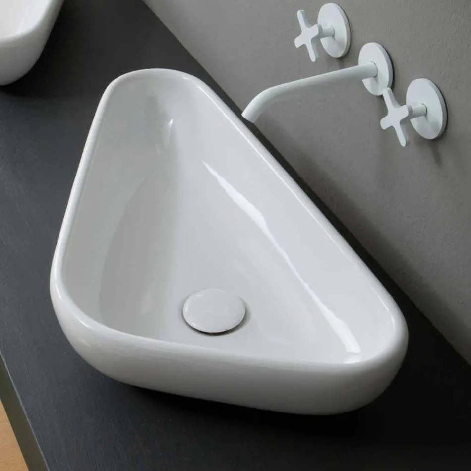 Lavabo en céramique design moderne fabriqué en Italie Sofia Viadurini