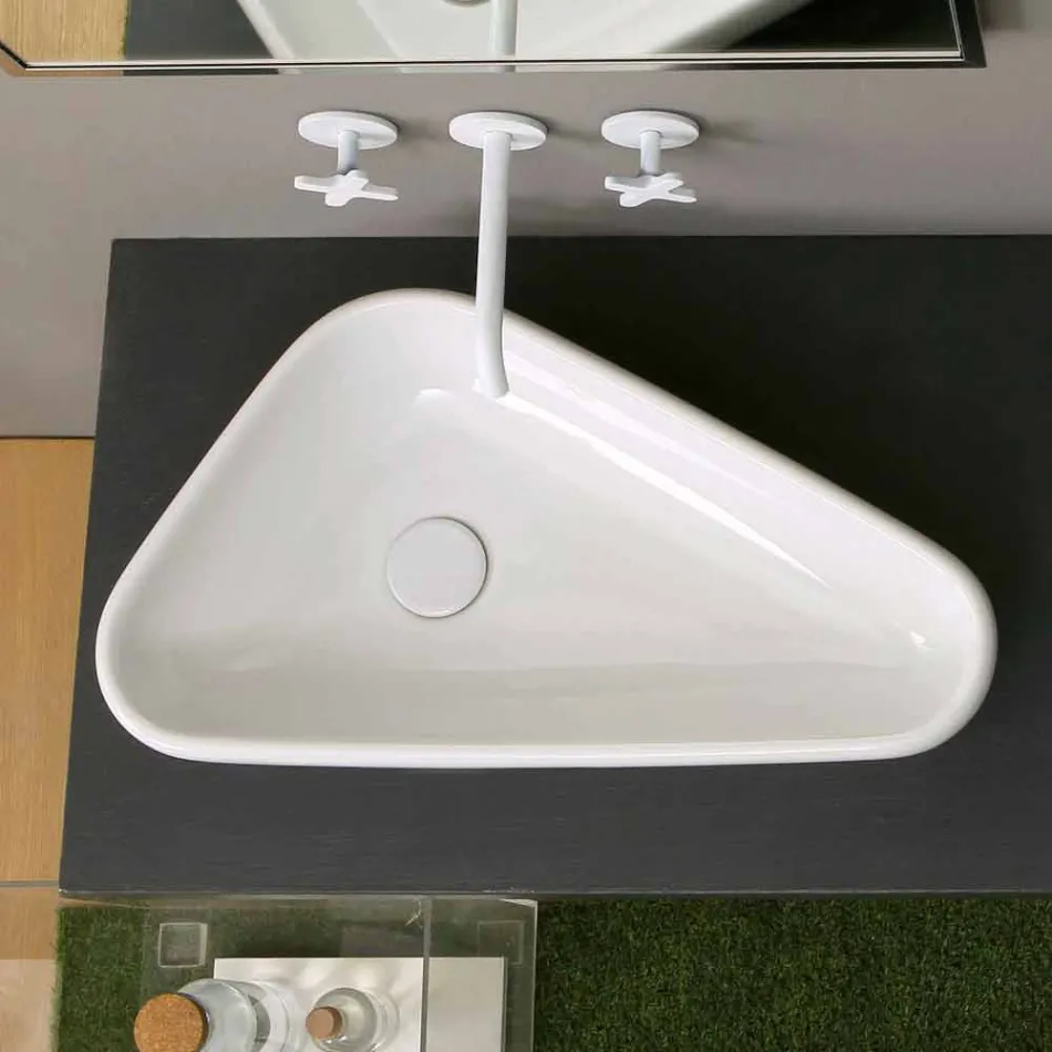 Lavabo en céramique design moderne fabriqué en Italie Sofia Viadurini