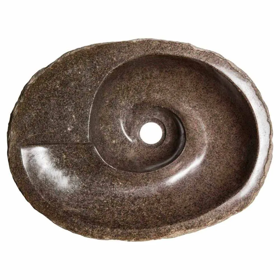 Lavabo à poser de design moderne en pierre de rivière, Busca Viadurini