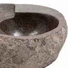 Lavabo à poser de design moderne en pierre de rivière, Busca Viadurini