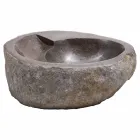 Lavabo à poser de design moderne en pierre de rivière, Busca Viadurini