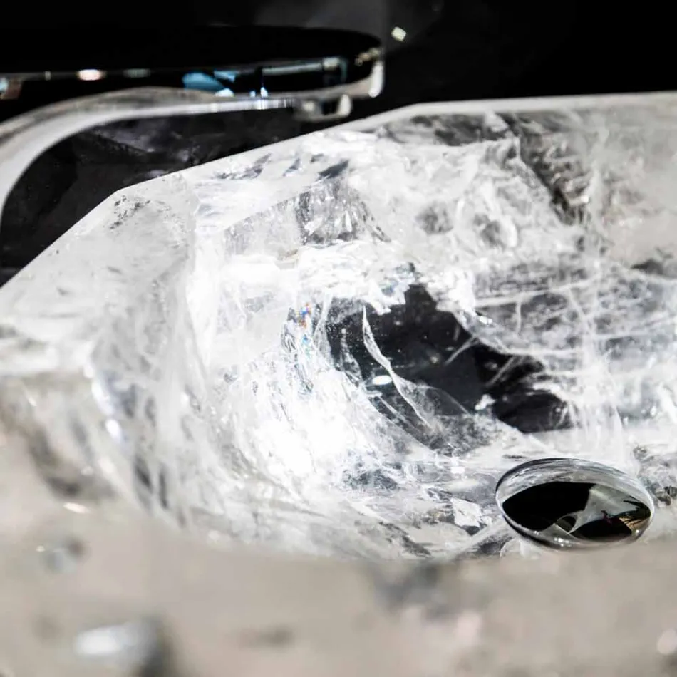 Vasque à poser faite main en Cristal Rocca di Rocca - Falvaterra Viadurini