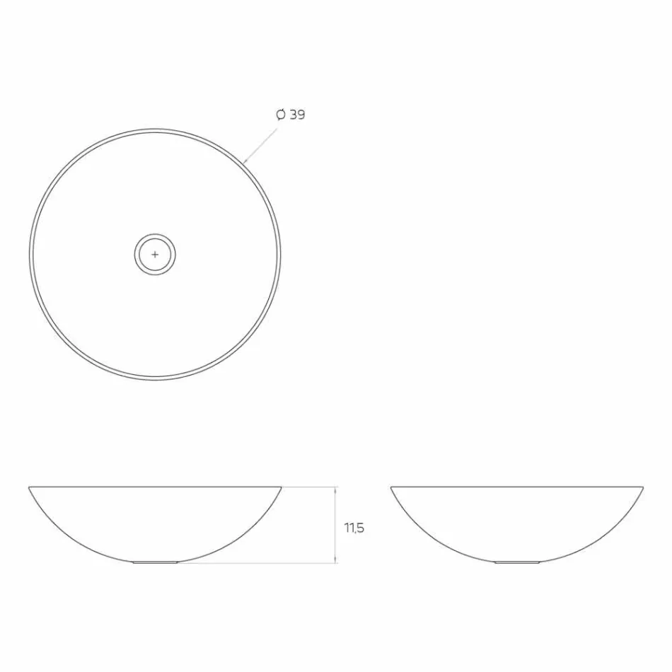 Lavabo suspendu circulaire moderne fabriqué en Italie, Donnas Viadurini