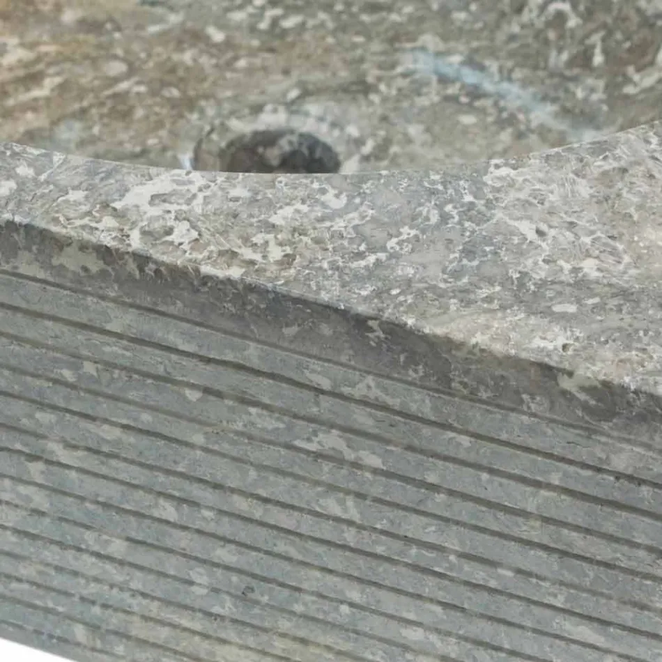 soutien lavabo en pierre naturelle grise, une seule pièce Zor Viadurini
