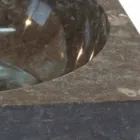 Lavabo support carré gris pierre naturelle Jiny Viadurini