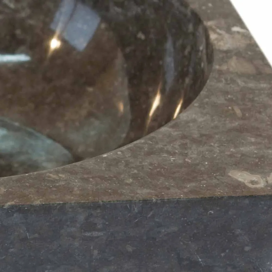 Lavabo support carré gris pierre naturelle Jiny Viadurini