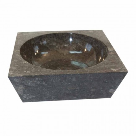 Lavabo support carré gris pierre naturelle Jiny Viadurini