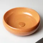 Évier de comptoir en argile Raku avec lustre craquelé métallique - Prisma Viadurini