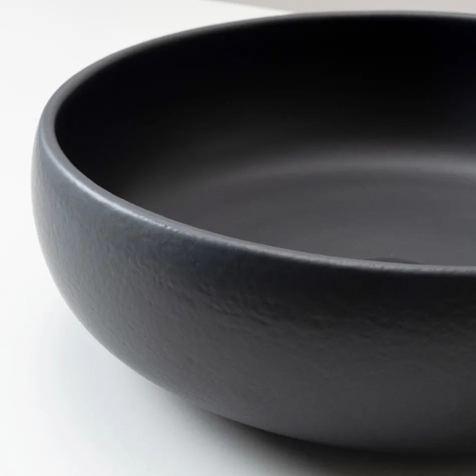 Évier de comptoir en argile Raku avec lustre craquelé métallique - Prisma Viadurini