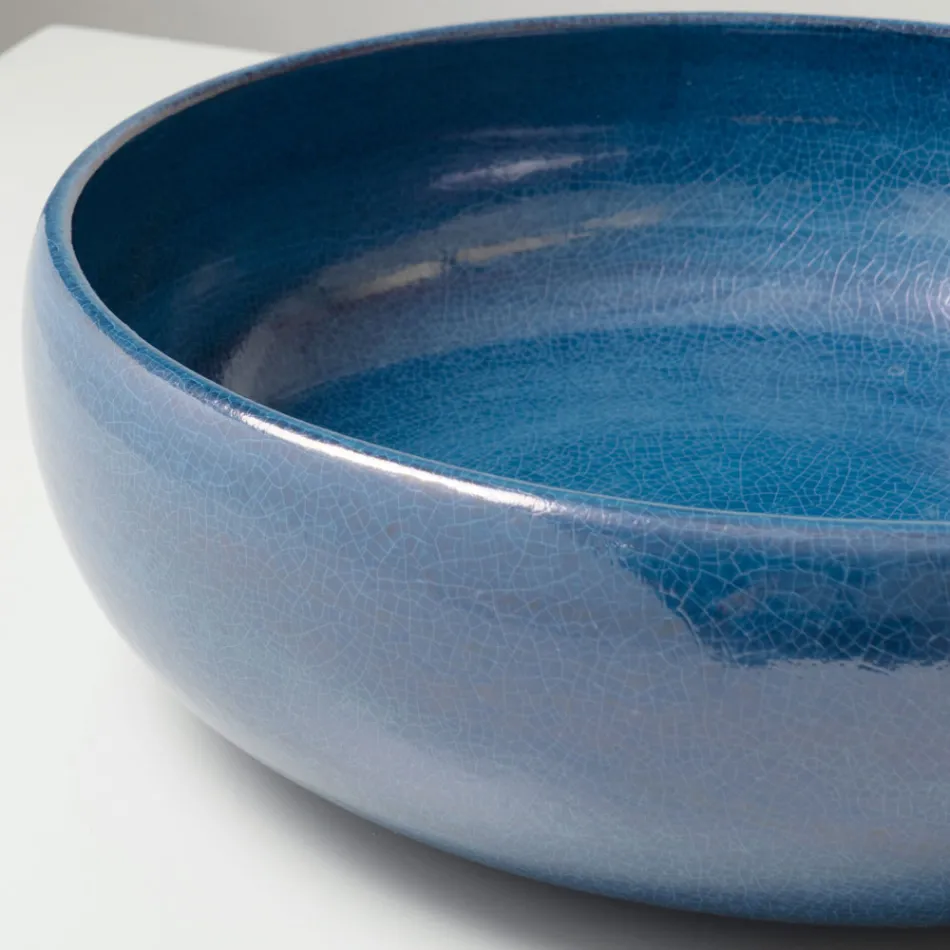 Évier de comptoir en argile Raku avec lustre craquelé métallique - Prisma Viadurini