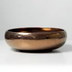 Évier de comptoir en argile Raku métallisée tournée à la main - Prisma Viadurini