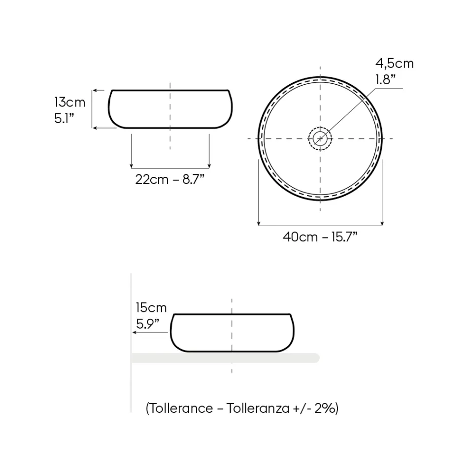 Évier de comptoir en argile Raku métallisée tournée à la main - Prisma Viadurini