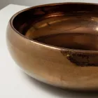 Évier de comptoir en argile Raku métallisée tournée à la main - Prisma Viadurini