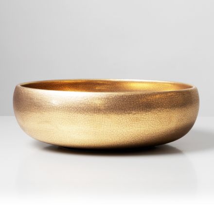 Évier de comptoir en argile Raku métallisée tournée à la main - Prisma Viadurini