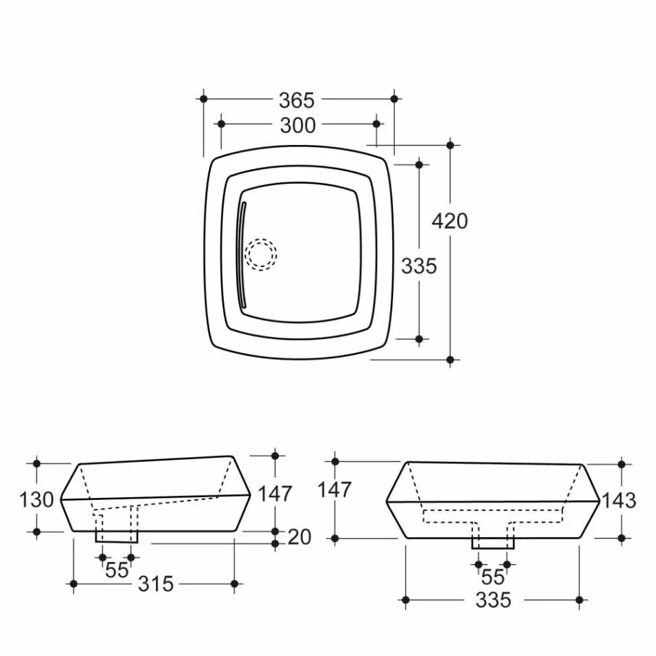 Vasque à poser en céramique blanche fabriquée en Italie Simon Viadurini