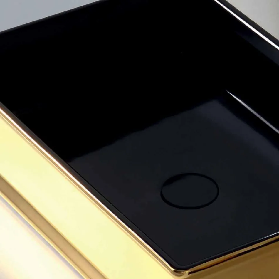 Lavabo à poser en céramique bicolore fabriqué en Italie par Debora Viadurini