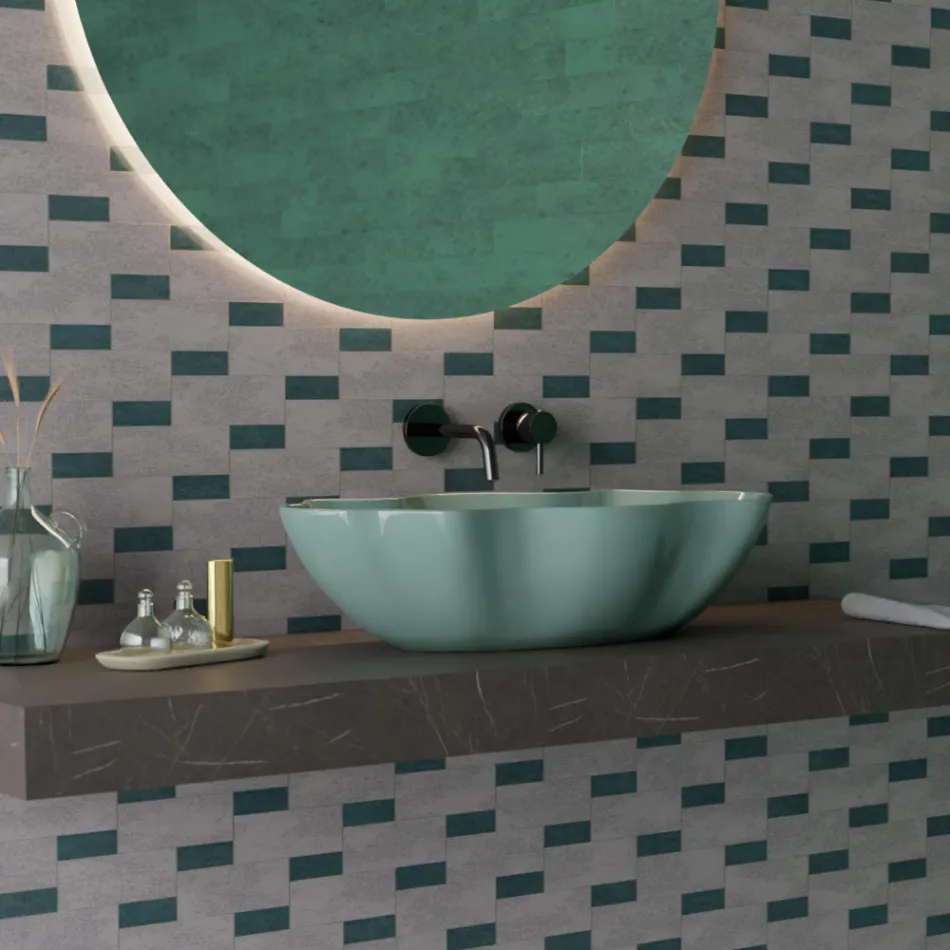 Vasque à poser en céramique colorée différentes finitions L 65 cm - Cube Viadurini