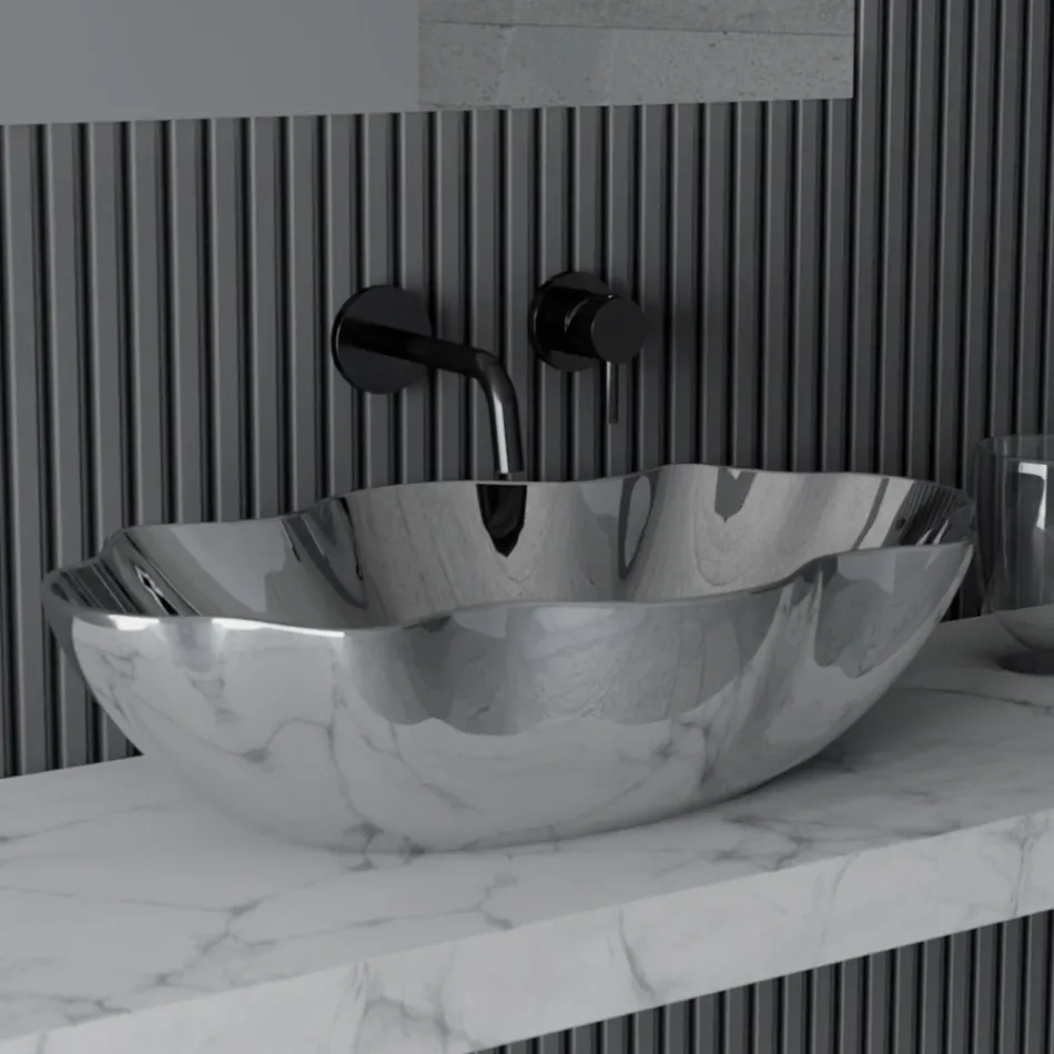 Vasque à poser en céramique colorée différentes finitions L 65 cm - Cube Viadurini