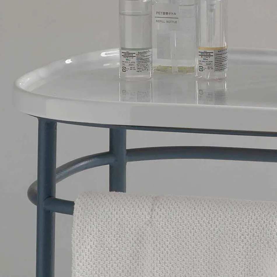 Lavabo en pleine base métallique céramique Marta Viadurini