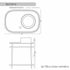 Lavabo en pleine base métallique céramique Marta Viadurini