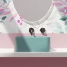 Lavabo à poser en céramique avec vidage inclus Fabriqué en Italie - Boîte Viadurini