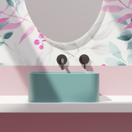 Lavabo à poser en céramique avec vidage inclus Fabriqué en Italie - Boîte Viadurini