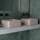 Lavabo à poser en céramique avec vidage inclus Fabriqué en Italie - Boîte Viadurini