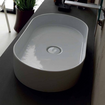 Lavabo en céramique design moderne Sun made Italy 65x35 cm Viadurini