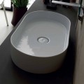 Vasque à poser en céramique design moderne Sun fabriqué en Italie 65x35 cm