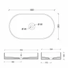 Lavabo en céramique design moderne Sun made Italy 65x35 cm Viadurini