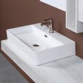 Évier de comptoir en céramique avec robinetterie au design moderne - Papavero